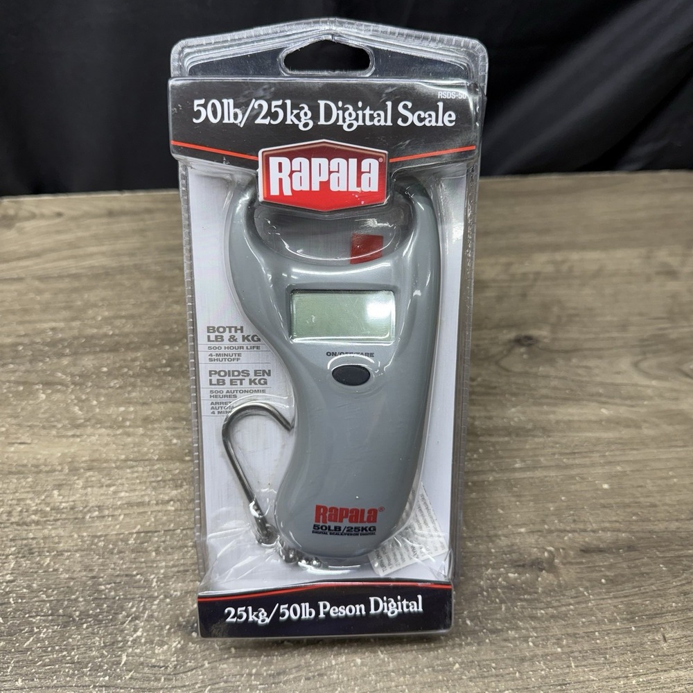 Rapala Sportsman Digital Fishing Scale 50lb 25kg Gray RSDS-50 NEW Sealed